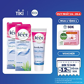 Combo 2 Kem tẩy lông cho da nhạy cảm Veet Silk Fresh 50g