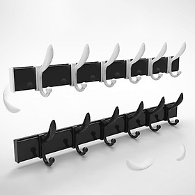 Móc Treo Quần Áo Dùng Keo Gắn Tường, Nhiều Móc Treo Linh Hoạt, Nhựa Cứng PP ( Không Khoan Tường, Không Cần Bắt Vít)