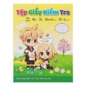 Tệp Giấy Kiểm Tra 20 Tờ - ĐL 100 (Hộp Đứng) - Mẫu Ngẫu Nhiên
