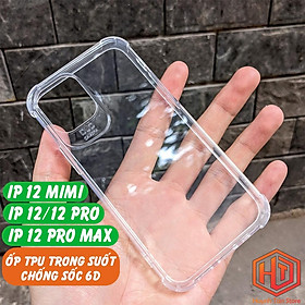 Ốp lưng Ip 12 mini , 12 Pro Max chống Sốc TPU Trong Suốt 6D