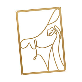 Metal Wall Art Decor Woman Silhouette Minimalist Facial Line Decoration