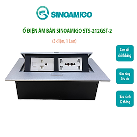 Mua Ổ cắm âm bàn Sinoamigo Tích hợp 3 ổ điện 3 chấu  1 ổ mạng Lan  Phù hợp lắp âm bàn làm việc  bàn văn phòng  phòng họp - Hàng chính hãng