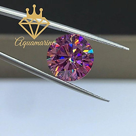 Hình ảnh Kim cương nhân tạo Moissanite Round Pink (7.2-10ly)