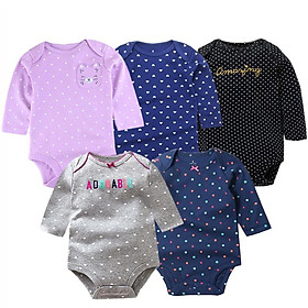 5 Cái/lốc Cotton Bodysuits Unisex Trẻ Sơ Sinh Áo Liền Quần Đùi Bé Thời Trang Bé Trai Quần Áo Bé Gái Dài Tay Sơ Sinh Cho Bé Bộ Quần Áo - 6m