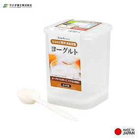 Hộp đựng muối, đường, sữa bột và đồ khô các loại có kèm thìa Sanada 1.15L hàng Made in Japan