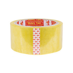 Băng keo, băng dính, băng dán văn phòng OPP trong màu vàng 1 cuộn loại 100ya (Phong Nga Store)