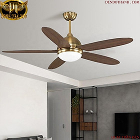 Mua Quạt trần đèn led hiện đại phòng khách  quạt 5 cánh đèn led 3 chế độ êm gió trang trí làm mát DDT