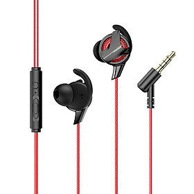Tai nghe nhét tai hỗ trợ đàm thoại cho game thủ hiệu Baseus Gamo earphone H15 (thiết kế elbow, âm thanh Hifi surround, hỗ trợ gắn 2 micro)