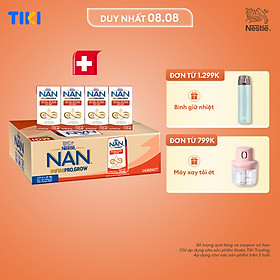 Thùng 36 hộp sữa pha sẵn Nestle NAN INFINIPRO GROW kết hợp sữa A2 và HMO hỗ trợ tiêu hóa, đề kháng và phát triển thể chất (4x110ml)