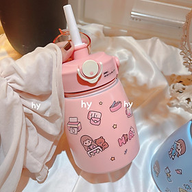 Mua BÌNH NƯỚC GIỮ NHIỆT 800ML RUỘT INOX  TẶNG KÈM STICK DỄ THƯƠNG  CÓ QUAI XÁCH TIỆN DỤNG