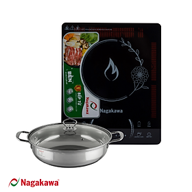 Bếp từ đơn cảm ứng Nagakawa NAG0702 (2200W) - Tặng kèm nồi lẩu inox 30cm