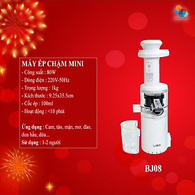Mua Máy Ép Chậm trái cây mini BUD BJ08 cơ chế hai kênh  tách rời bã cặn riêng biệt  tốc độ 60 vòng/phút