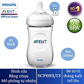 Bình sữa mô phỏng tự nhiên hiệu Philips Avent (260 ml - đơn) cho trẻ từ 1 tháng tuổi 693.13