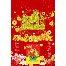 Bìa Laminate 2021 Dán Chữ Nổi (40 X 60 Cm) - Chăn Trâu Thổi Sáo 01