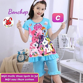 Đồ bộ bé gái lửng hình Pony từ 10-42kg - thun cotton - Kiến Lửa