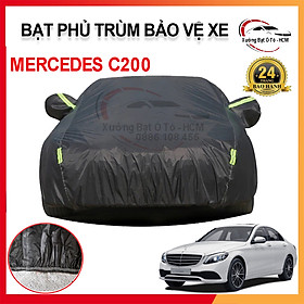 [MERCEDES C200] Bạt Phủ Xe Ô Tô 3 Lớp Chất Liệu Polyester Cao Cấp Cho Xe MER C200, Bạc Phủ Trùm Bảo Vệ Che Nắng, Chống Nóng, Che Mưa Tuyệt Đối 100%, Bạt Của Xưởng May Theo Kích Cỡ Xe Cam Kết Vừa Xe 100% Và Bảo Hành 2 Năm