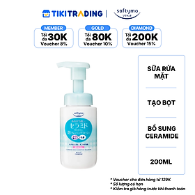 Sữa rửa mặt & tẩy trang tạo bọt dưỡng ẩm bổ sung ceramide - like polymer SOFTYMO CHAI (200 ml/chai)