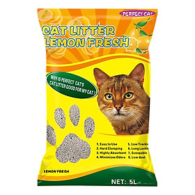 Cát Vệ Sinh Cho Mèo Hương Chanh - Perfect Cat 5 Lít