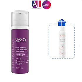 Kem dưỡng ẩm chống lão hóa Paula's Choice 0.3% retinol + 2% bakuchiol treatment 30ml TẶNG xịt khoáng Avene (Nhập khẩu)