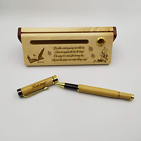 Bộ bút gỗ cao cấp tặng Thầy Cô 02 (Kèm hộp đựng sang trọng)