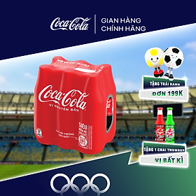 Lốc 6 Chai Nước Ngọt Giải Khát Có Gas Coca-Cola Vị Nguyên Bản Original 390ml/Chai Sale 25.07 Coca-Cola Chính Hãng
