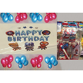 Bộ 11 món để bàn chủ đề người nhện và 2 sét trang trí trí sinh nhật cho bé trai giao chữ HAPPY BIRTHDAY ngẫu nhiên ( Qùa tặng cho bé là 2 đôi đũa trẻ em dài 20cm đũa đẹp đũa sạch )