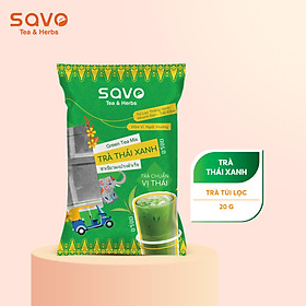 Trà Thái Xanh SAVO Tea túi lọc 20g - túi 300g (1 túi x 20g x 15 gói) | SAVO Tea & Herbs