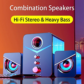 3,5 mm loa có dây usb usb cho máy tính 2*3W bass stereo kết hợp loa âm nhạc trình phát âm thanh máy tính xách tay máy tính xách tay máy tính xách tay Color: Black Upgrade Woofer Size/Full-Range Size: 2"  Set Type: Speaker