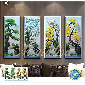 Tranh đính đá Tứ Quý y8153,kt 162x100cm