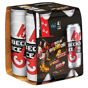 Lốc 4 Lon Bia Beck's Ice Săn Vàng Độc Quyền Tiki (330ml / Lon)