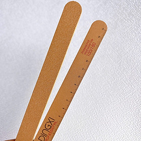 Dũa DINGXI Có Thước Đo Loại Dày Nhiều Form Vuông, Thẳng, Bầu, Kim Cương Màu Nâu Da Bò Cao Cấp Có Kẻ Vạch Làm Nail Chuyên Nghiệp