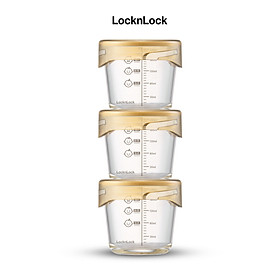 Mua Bộ 3 hộp thủy tinh đựng thực phẩm cho bé LocknLock Baby Food container LLG542S3IVY - 280ml  Nắp vặn chống tràn  chất liệu không BPA an toàn cho trẻ em  có vạch chia - Hàng chính hãng