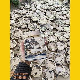 Mua Bộ ấm chén men rạn cây tùng vẽ vàng gốm Minh An Bát Tràng