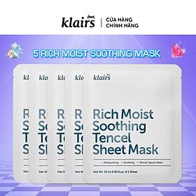 Combo 5 Mặt nạ giấy Dear Klairs Rich Moist Soothing Tencel Sheet Mask 25 ml