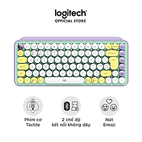 Mua Bàn phím cơ không dây bluetooth | USB Logitech POP KEYS - với 8 phím emoji có thể điều chỉnh  switch tactile  kết nối 3 thiết bị - Màu Daydream - Hàng chính hãng