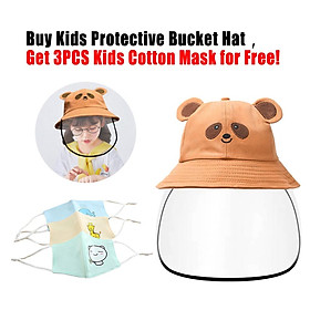 Boys Anti-spitting Hat Dustproof Clear Cover Fishman Hat Bucket Hat Orange