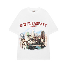 SWE - Áo phông unisex in hình cổ tròn SAIGON TEE Trắng ngắn tay cotton thoáng mát thời trang chính hãng