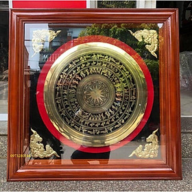 Mua Tranh trống đồng treo tường khung gỗ kích thước 70x70cm