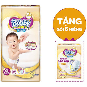 Tã Quần Cao Cấp Bobby Extra Soft Dry XL50 (50 Miếng) - Tặng Gói 6 Miếng ESD