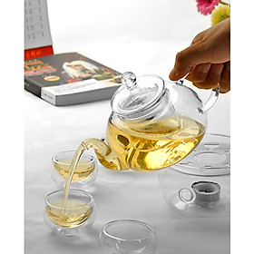 Mua Bộ ẤmTrà Thủy Tinh 658 Có Lõi Lọc Dung Tích 600ml Gồm 6 Ly Thủy Tinh Và Đế Châm Nến Chịu Nhiệt