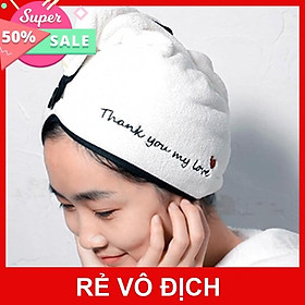 KHĂN Ủ TÓC COTTON SMILE LAU KHÔ SIÊU TỐC