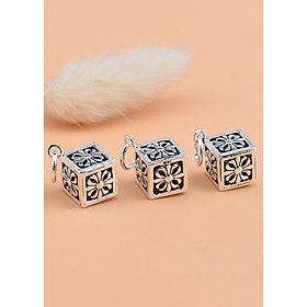 Combo 3 cái charm bạc hình vuông họa tiết treo - Ngọc Quý Gemstones
