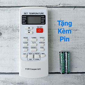 Điều khiển điều hòa CASPER nút nguồn đỏ - Tặng kèm pin hàng hãng