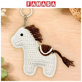 Móc Khoá Len Ngựa Pony - Màu Kem