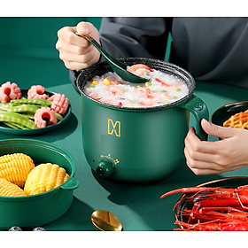 Mua Nồi lẩu điện mini 2 tầng kèm khay hấp lòng nồi vân đá chống dính  Hàng nhập khẩu (Logo trên thân nồi hình ngẫu nhiên)