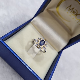 Hình ảnh Nhẫn Đính Đá Sapphire thiên nhiên Free Size (N0502) - MOON Jewelry