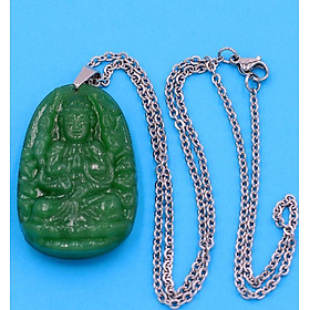 Vòng cổ Thiên Thủ Thiên Nhãn thạch anh xanh 5 cm DITTXN8 - Phật bản mệnh cho người tuổi Tý