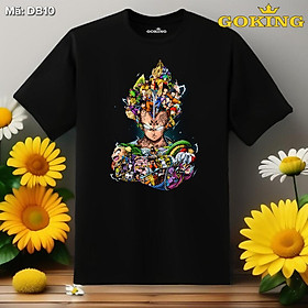 21 mẫu áo thun Dragon Ball (phần 2/3), Songoku, Vegeta, Majinbu, Frieza, Pocolo. Áo phông anime 7 Viên Ngọc Rồng cho nam nữ trẻ em - DB10-Đen - XL