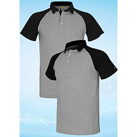 Siêu giảm giá. Combo 2 Áo thun polo raglan thoát nhiệt Nhật Bản GOKING, siêu thoáng mát, thấm hút mồ hôi, đánh bay cơn nóng mùa hè