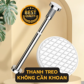 Thanh treo quần áo Thông Minh Inox, Gắn Tường Không Khoan 25mm